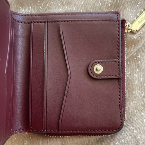 Brand New Kate Spade Genuine Leather Pink & Burgundy Zippered Wallet Colorblock - Picture 12 of 15
